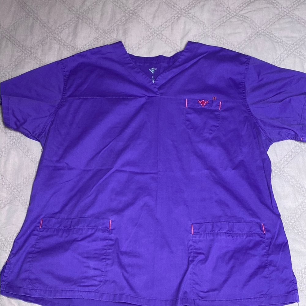 Med Couture Purple Scrub Top
